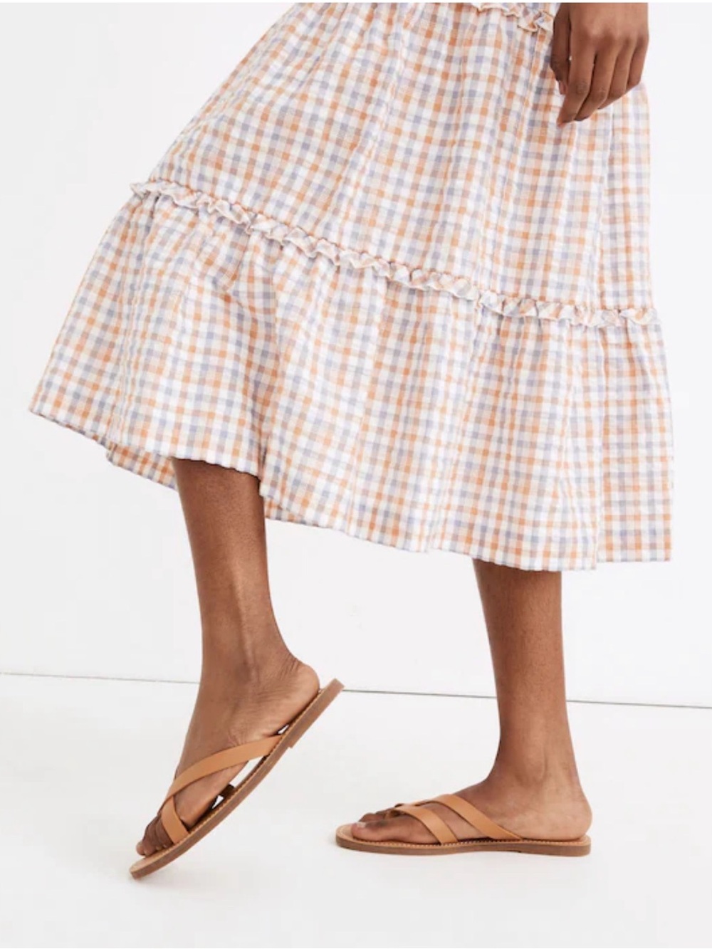 Madewell boardwalk thong Tan Leather Slide Sandals 7.5